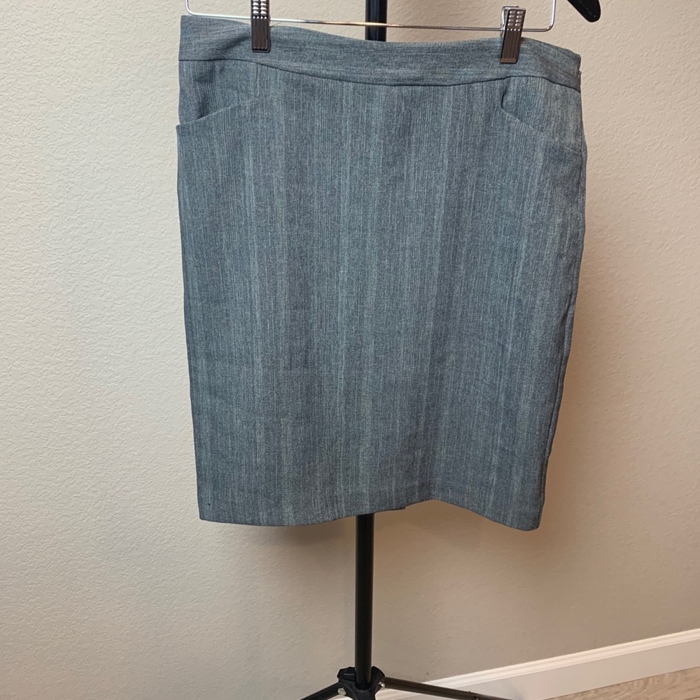 A. Byer Grey Pencil Skirt with Button Detail-9
